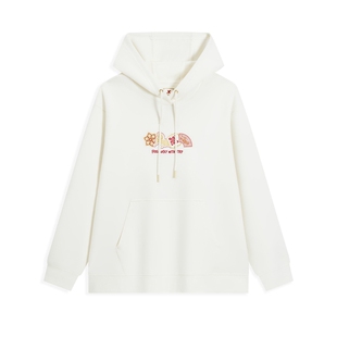 【商场同款】特步连帽卫衣女款2026春季新品休闲宽松套头长袖上衣