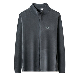 皮尔卡丹高端摇粒绒夹克男士秋冬新款抓绒衣拉链冲锋衣百搭外套潮