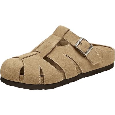 天美意复古厚底勃肯包头半拖鞋女外穿罗马凉拖夏季新款KK039BH5