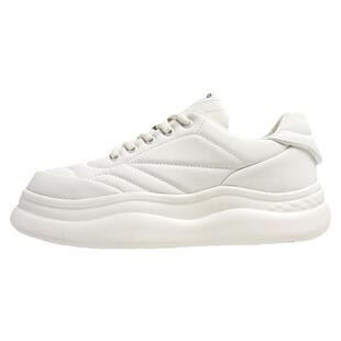 板鞋男韩版潮流2026新款春季透气小白鞋男款高级感真皮个性厚底鞋