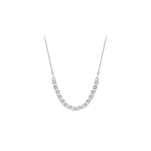 明牌珠宝铂金PT950弦光叙项链 白金碎金子圆珠套链锁骨链BFR0137