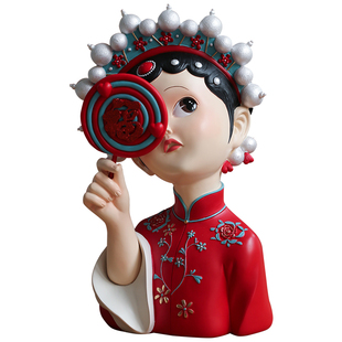 新年装饰品中式旗袍冬青一对花瓶摆件红色发财果客厅插花乔迁礼物