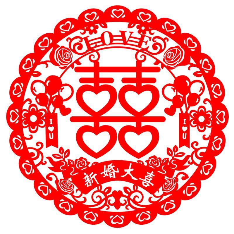 喜字贴结婚专用婚礼玻璃窗户静电贴囍字窗花贴纸装饰客厅婚房布置