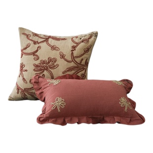 BACKTO卜凸中古侘寂风抱枕棉麻重工靠枕客厅沙发靠垫民宿样板间