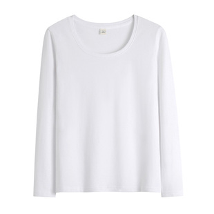 桔红色纯棉打底衫女2025年春季新款高级感纯欲风修身长袖内搭上衣