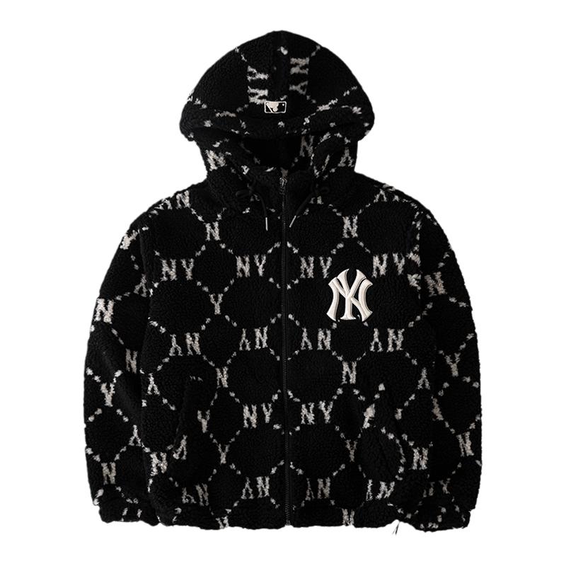 MLB男女同款连帽羊羔绒外套