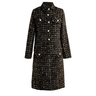 小香风粗花呢套装裙秋冬2025时尚洋气修身显瘦外套半身裙两件套女