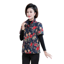 中老年女装秋冬短袖老人夹棉马甲1