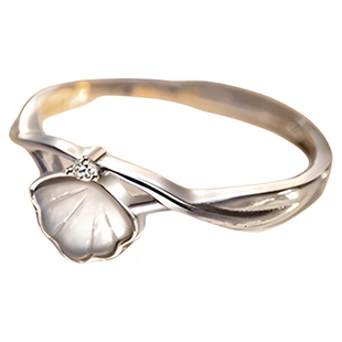 儿童贝壳珍珠首饰宝宝钻戒小孩公主女童仿纯银仿真高级感女孩戒指