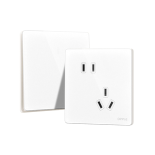 欧普五孔插座墙壁带开关的面板16a三孔一开usb超薄七孔双开双控