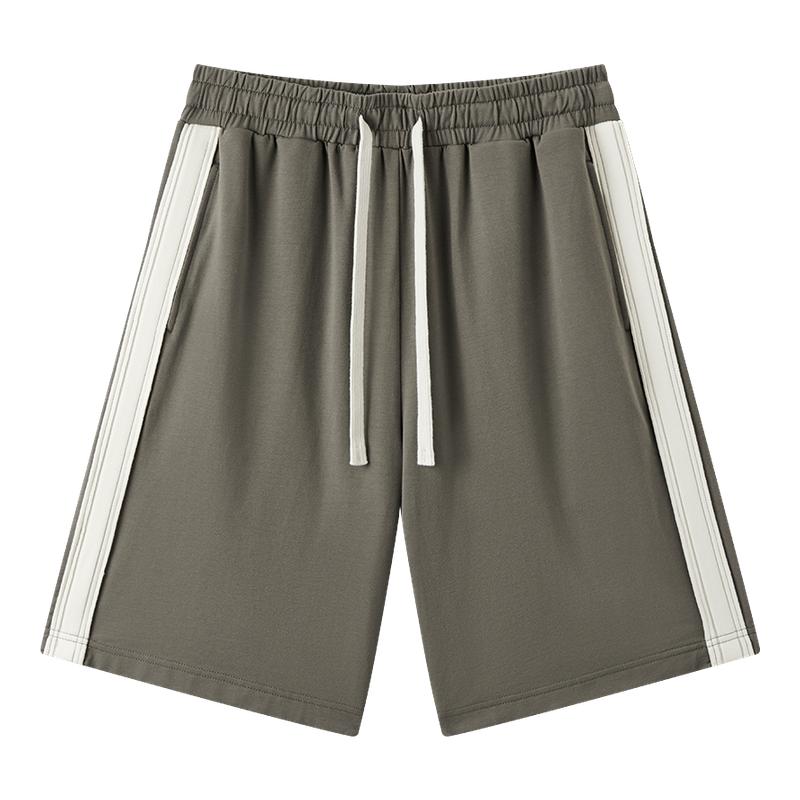 森马复古运动风针织短裤家居服男