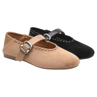 月芽儿复古平底单鞋女2026新款春季软底通勤勃肯鞋玛丽珍女鞋皮鞋