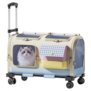猫包外出便携猫咪装两只多猫航空箱大容量行李箱狗缅因宠物拉杆箱
