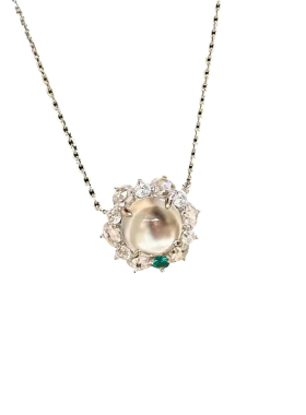 水沫玉太阳花项链冰种玉髓吊坠