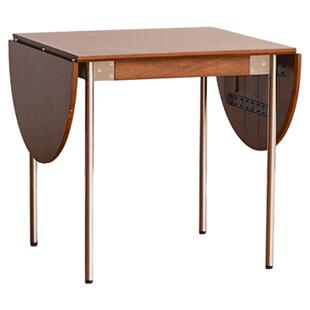 出乎家具四季折叠长桌北欧复古椭圆实木餐桌椅组合小户型伸缩餐桌