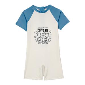 罗蒙儿童游泳衣2024夏季新款男童连体薄款防晒速干中小童男孩泳装