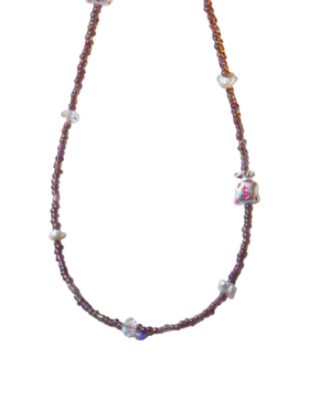 新款进口米珠ins项链多巴胺彩