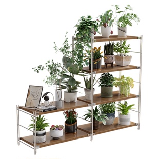 花架子客厅落地式阳台日式置物架花盆架室内多层植物摆放架展示架