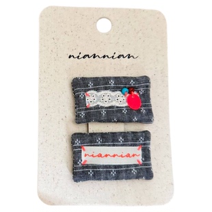 念念新款韩版碎花樱桃爱心儿童布艺发夹女童发卡边夹刘海夹bb夹