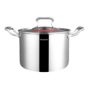 304不锈钢双耳汤锅家用加厚高深款炖锅卤锅电磁炉燃气通用22cm