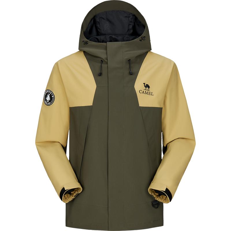 骆驼蛟龙冲锋衣男款全天候硬壳外套男秋冬款夹克防水户外登山服