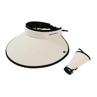 UPF50+夏季大帽檐防晒帽女uv防紫外线空顶遮阳帽子骑车遮脸太阳帽