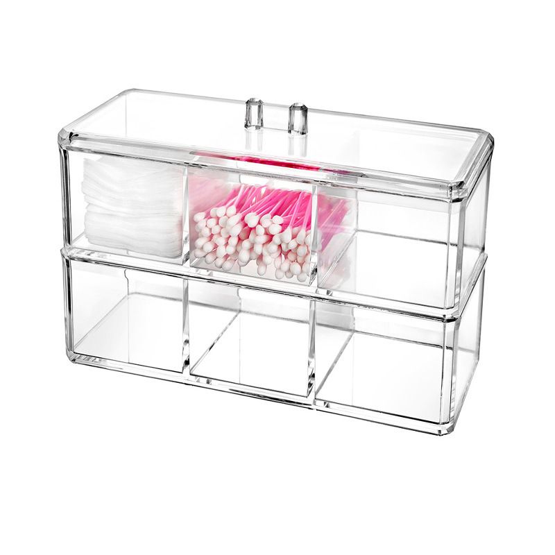 梳妆台桌面化妆品收纳盒亚克力美妆工具盒文具盒化妆刷口红棉签盒