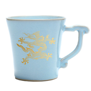 瑞百盛汝窑【云龙】瑞兽杯汝窑马克杯办公室茶杯陶瓷水杯开片杯子
