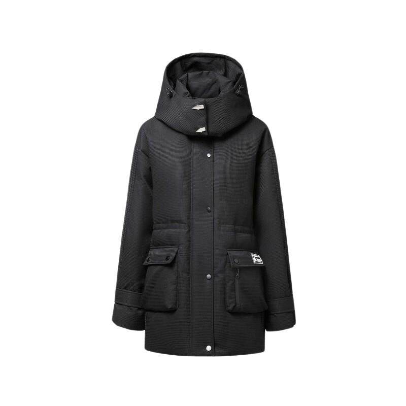 sdeer连帽字母派克鸭绒羽绒服