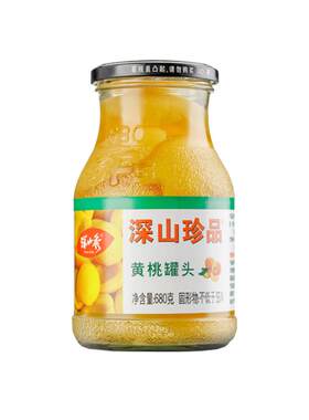 深山秀黄桃水果罐头680克大瓶装