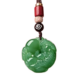 【师傅推荐】有求必应双面雕刻貔貅钥匙扣吊坠挂件仿和田玉玉石