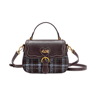 Cow&Kitty格纹手提苹果包包女2025新款超火小众不撞款百搭斜挎包