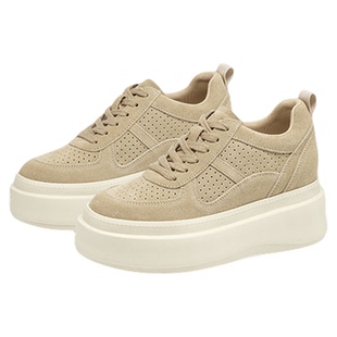 蹀愫25秋冬新款厚底松糕增高7.5运动板鞋德训鞋TA65576-50