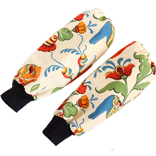 韩式纯棉长款羽绒服袖套罗口套袖卡通棉布儿童成人男女袖套防污