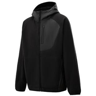 KOLON SPORT可隆露营秋冬男士抓绒夹克保暖轻便宽松连帽梭织外套