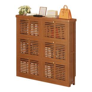 翻斗鞋柜小窄门口超薄款门外走廊用中古风带门防尘玄关柜2025辛苦