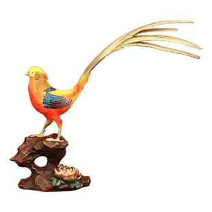 《锦绣前程》锦鸡摆件黄铜公鸡摆件客厅书房办公室桌装饰商务礼品