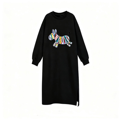 孕妇装小彩马印花圆领卫衣裙秋冬