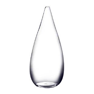 日式插花玻璃小花瓶禅意水滴容器磨砂花器透明简约客厅摆件搭配