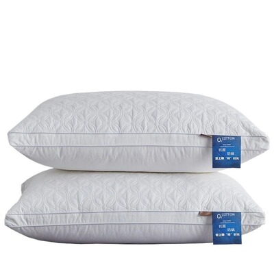 全棉羽丝绒可水洗枕头一对装单双人家用酒店枕头护颈椎助睡眠枕芯