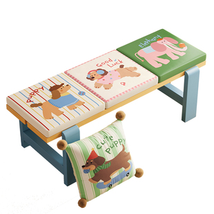 御尚居小狗换鞋凳坐垫乳胶卡座垫入户玄关卡通软包客厅长条餐椅垫