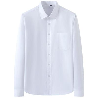 立领商务正装大码黑色韩版白衬衣