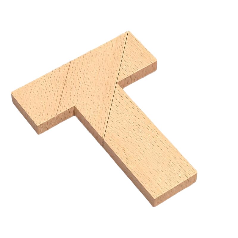 榉木长条T字之谜四巧板拼图