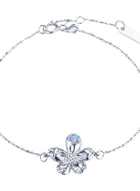 女生纯银欧泊小桃花手链送礼物