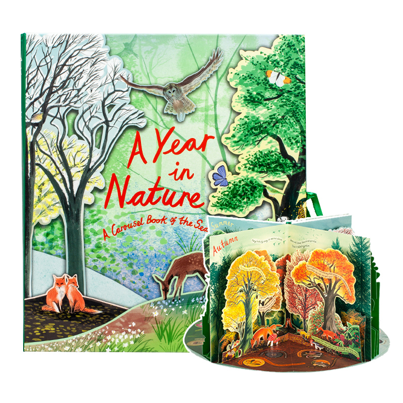 A Year in Nature 360度剧场立体书 How Plants World Work 地球是如何运转的 Four Seasons  动植物 STEAM科普精装艺术英文原版