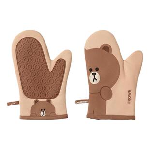 LINE FRIENDS微波炉烤箱专用烘焙手套防烫加厚耐高温隔热卡通厨房