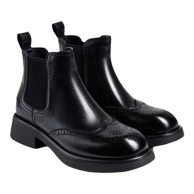 方跟2024秋季牛皮女靴艾芙伊迪