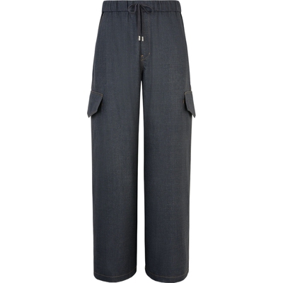 【折扣】SYSTEM 秋冬男阔腿斜纹布长裤休闲裤