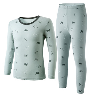 AB内衣男女童保暖套装精梳纯棉刷绒儿童圆领宝秋衣秋裤Q281/Q282