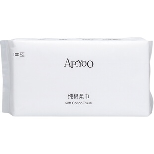 APIYOO艾优棉柔巾一次性洗脸巾擦脸洁面巾抽取式面巾纸平纹60抽装